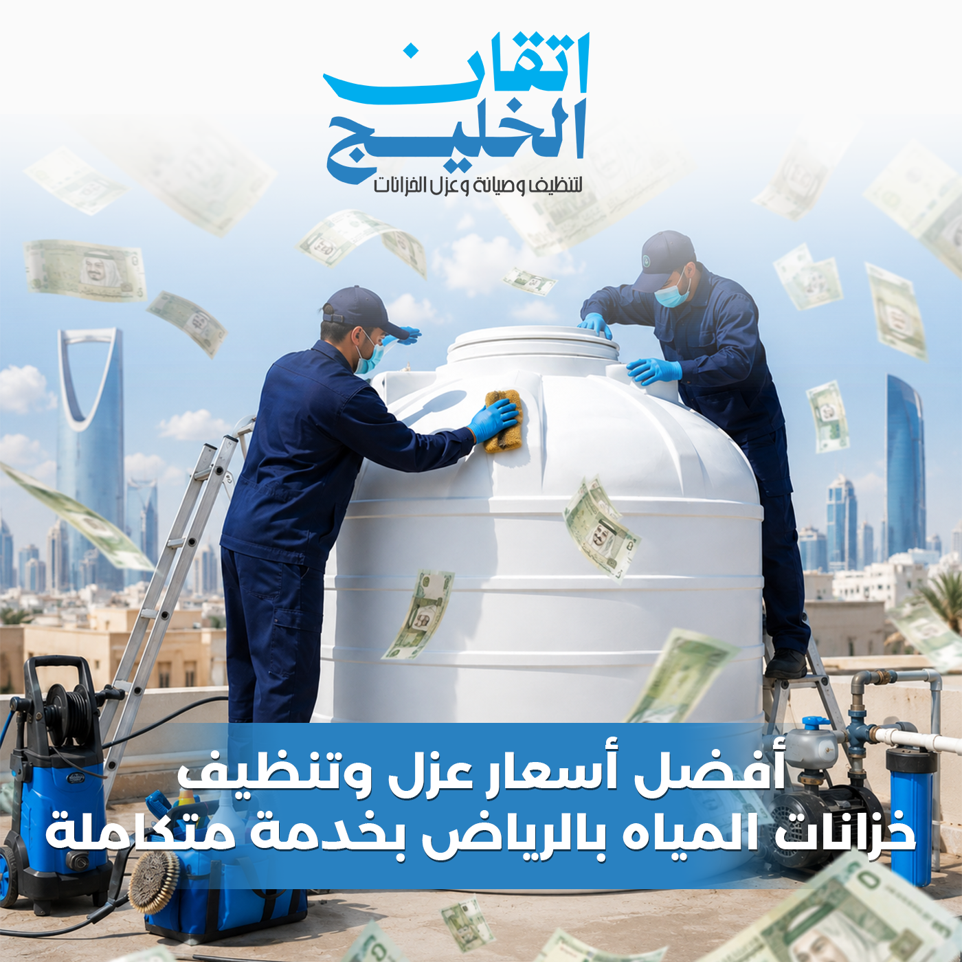 عزل وصيانة خزانات المياه خرسانية بالرياض